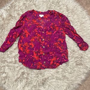 Anthropologie Maeve floral blouse size XL